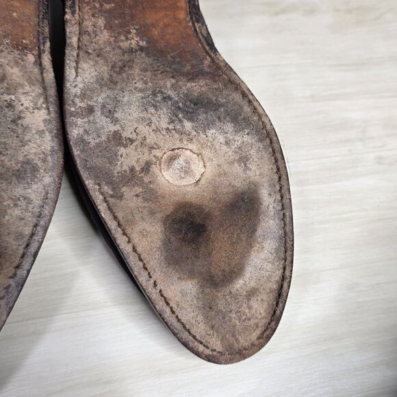 Allen Edmonds Players Shoe Mens Size 11.5 Brown Suede Wingtip Oxford Dress Shoes - Picture 10 of 11